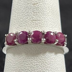 Ruby 5-Stone Sterling Silver Ring